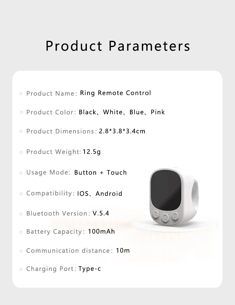 Mouse Ring Remote Control met Touchpad — Slimme Scrollring