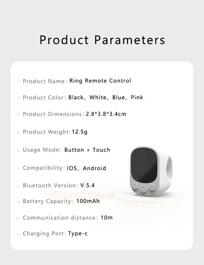 Mouse Ring Remote Control met Touchpad — Slimme Scrollring