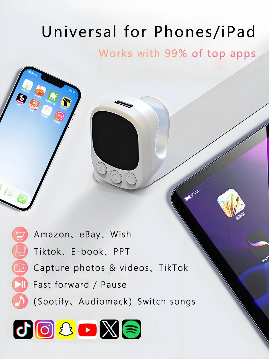 TikTok Scrollring Remote Control met Touchpad & Camera Shutter