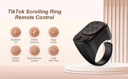 TikTok Scrollring Roller — Bluetooth Pagina-omslaan & Camera Shutter
